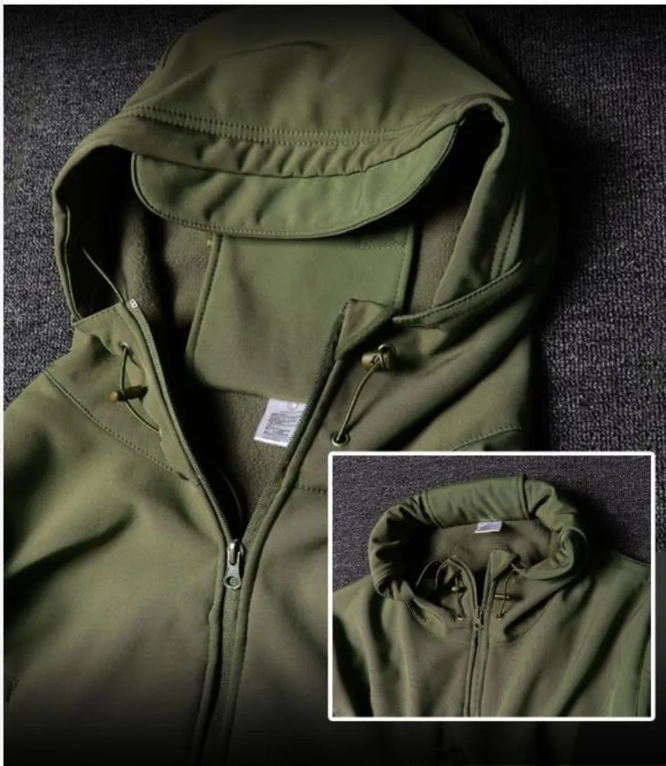 Thicken Warm Set Mens Winter Multi Pocket Hooded Tactical Jacket+Waterproof X7 Combat Pant 2-piece Outdoor Windbreak Train Suit