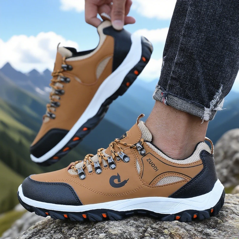 Men’s Outdoor Hiking Shoes Lightweight Comfortable Breathable Shoe Waterproof Camping Running Shoes Male Tennis Walking Sneakers