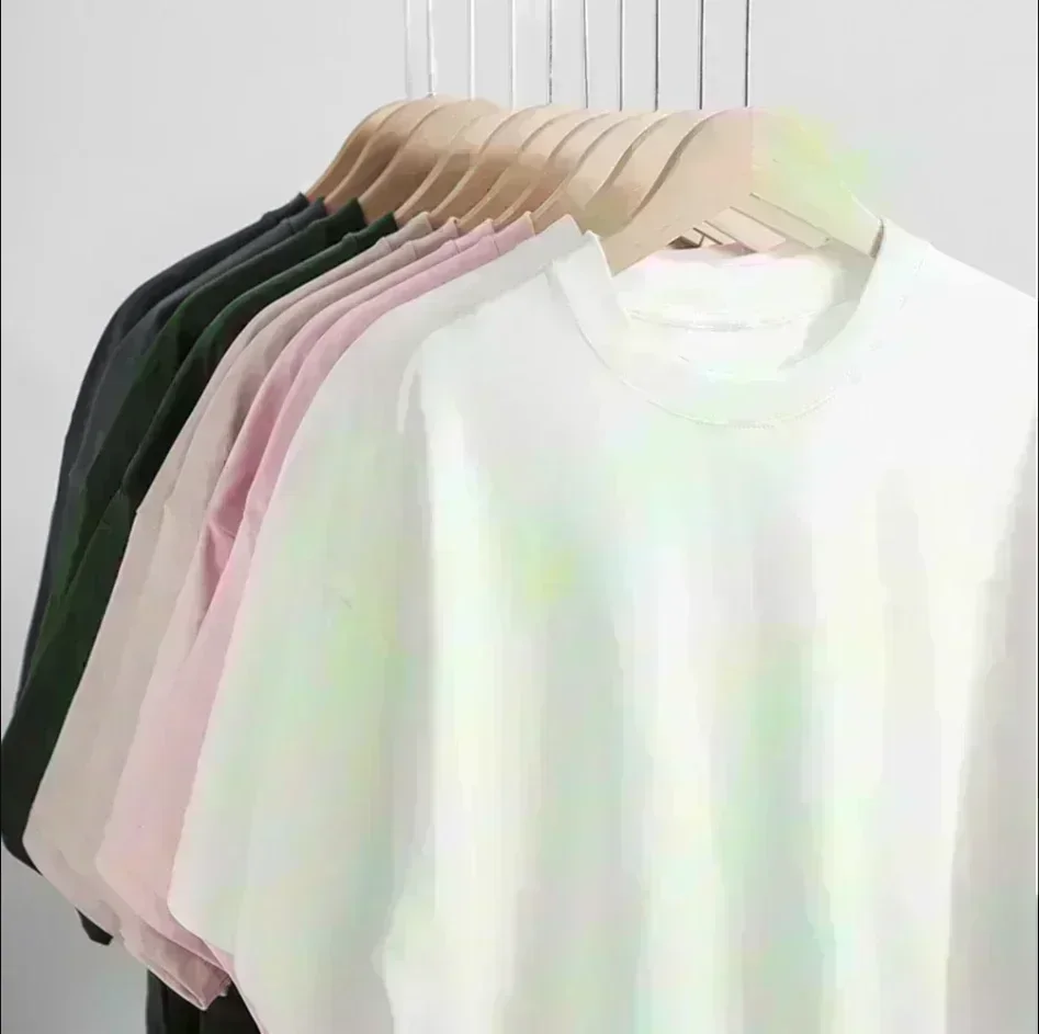 Pure White 260g Heavy T-shirt Men’s Summer Pure Cotton Short-sleeved New Men’s and Women’s Streetwear
