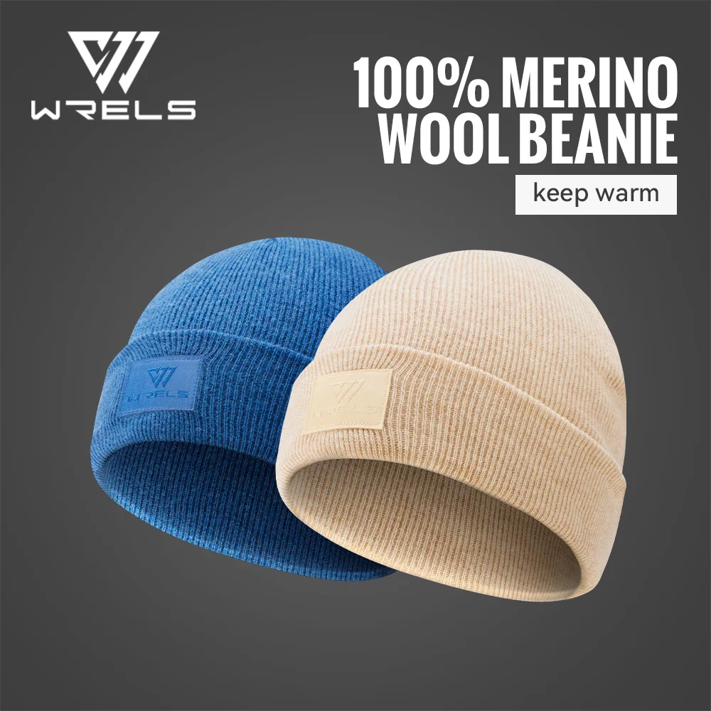 kf A20d2c8a33ac64aa2b22a42e99e9a1bf1j.webp WRELS Unisex 100% Merino Wool Beanie Winter Warm Thermal Lightweight Breathable For Outdoor Daily Wear Soft Sports Fleece Hat