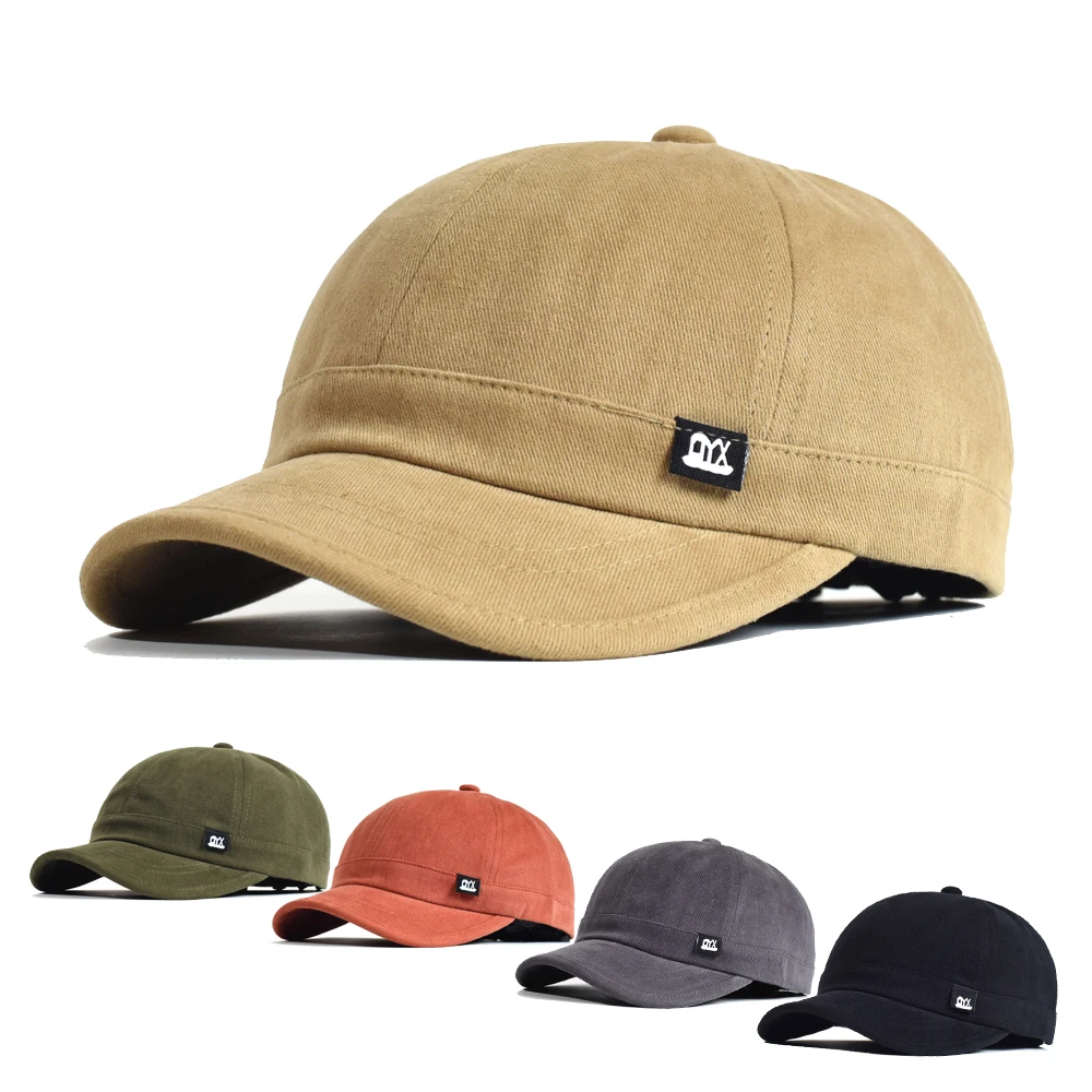 kf Hee42715869b748e1b7f61abfb46a200be.webp Vintage Short Brim Baseball Cap Cotton Men Women Soft Dad Hat Adjustable Trucker Style Low Profile Caps