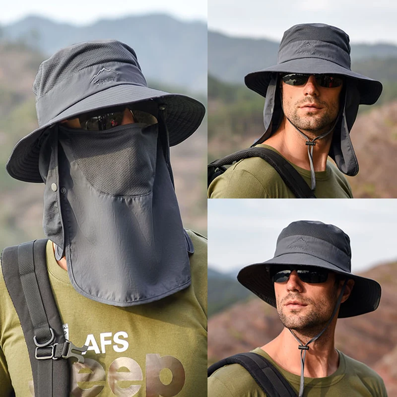 kf S06ecf14b6cc84360a0f0659f2cdc4322e.webp Fisherman’s hat, male sun hat, summer outdoor quick drying sun hat, fishing breathable sun hat, female face mask hat