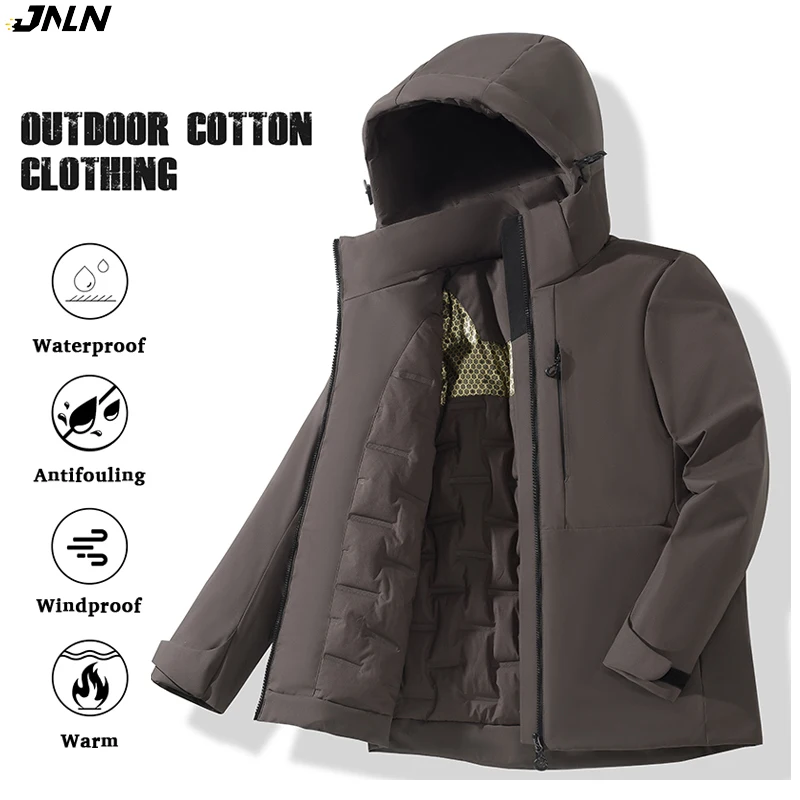kf S1d5fa62dbc734190bc3152492ed4c2919.webp JNLN Unisex Waterproof Fleece Jackets Winter Windproof Thermal Windbreaker Men Women Hiking Camping Skiing Climbing Raincoat