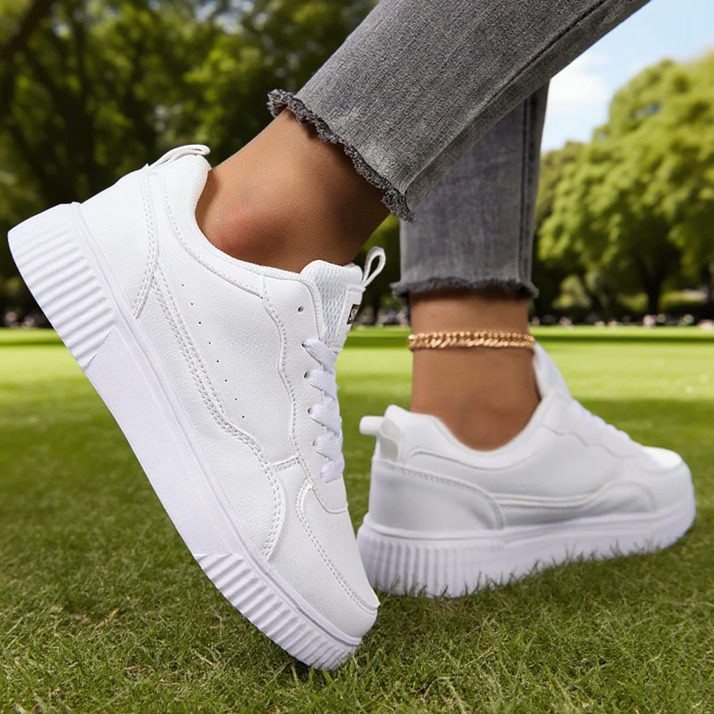 kf S1e5ac382e43b4ae3aa70783e50faa499U.webp Fashion Women Casual Shoes Breathable Walking Flat Shoes Sneakers White Female Footwear Sports Running Outdoor Walking For Men