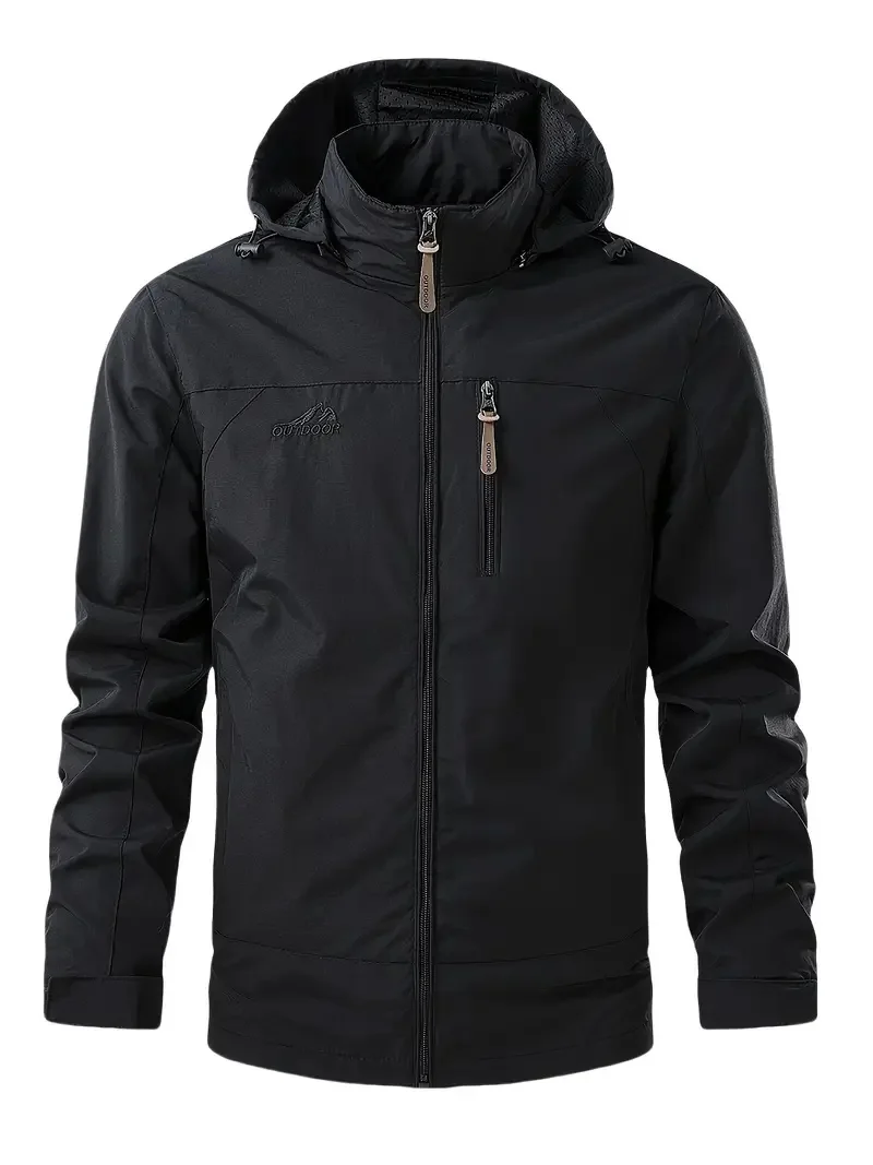 kf S325588a86b9c4d5998ce9dfed1a06efbd.webp Men’s Oversize Waterproof Raincoat Lightweight Hooded Windproof Climbing Jacket Outdoor Sports Hiking Jacket for Men