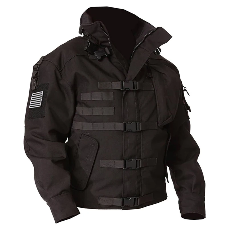 High Quality Military Tactical Jacket Men Waterproof Wear-resistant Multi-pocket Bomber Jackets Outdoor Hiking Windproof Coat