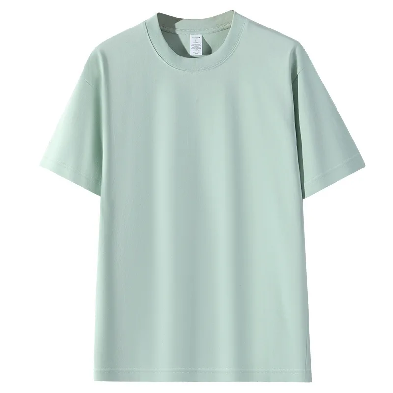 1pcs 230g Pure Cotton T-Shirt Summer Short Sleeve Tees Comfort Fashion Solid Couple’s Tops Boys Girls Casual Round Neck T Shirts