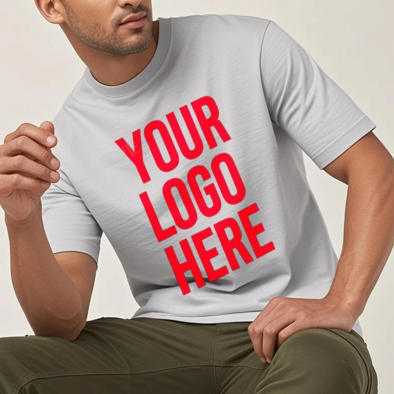 kf S3f8c8dbe916042dcbb2da93254f23cafo.webp For him upload your pictures Retro summer t shirt Your Logo Here Text Design Short Sleeve Big size Personality Crew Neck Adult