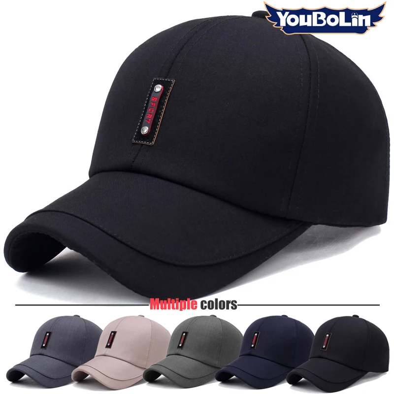 kf S4322be609f134450b7c3ed15b47c89edn.webp Spring and summer new clothing cloth baseball cap leisure middle-aged sun hat splicing brim old man hat
