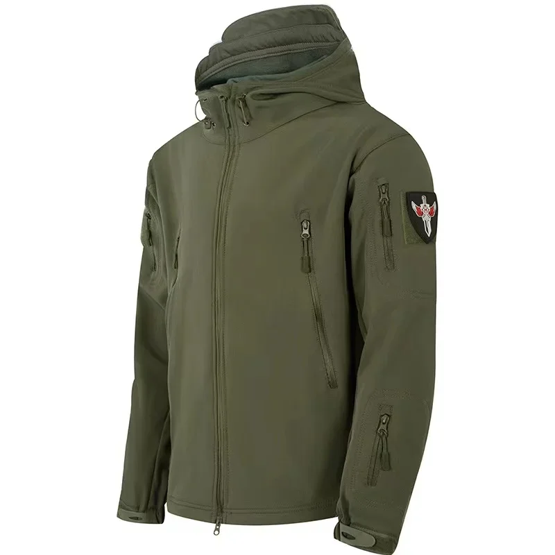kf S5c3c3fbfcf8942c496120e629232b0646.webp Men M-5XL Jackets Pants SoftShell Hoodie Coats Tactical Waterproof Camping Hiking Trekking Hunting Fishing Trousers Plus Size