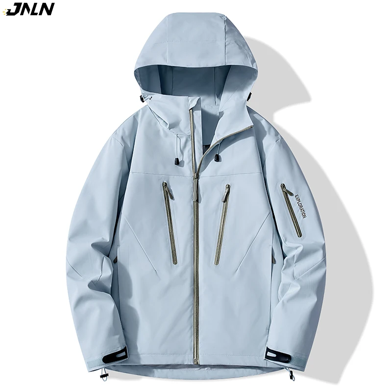 kf S6112b42b6a4e4e3c89668ab869c25a85Q.webp JNLN Unisex Rain Coat Hiking Camping Trekking Mountaineering Waterproof Jackets Men Women Outdoor Sporty Windproof Windbreaker