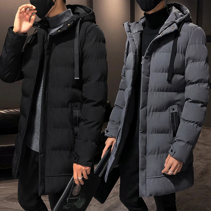 kf S97db74c4bc6b4b948c9cd80b6791e85bz.webp Mid-length New Thickened Hooded Jacket for Winter Men Warm Cotton-padded Jacket for MenLeisureDown Mountaineering Overcoat Men