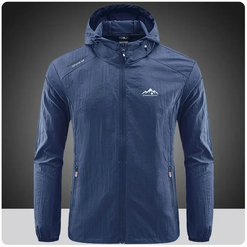 kf Sa18a3ef4a0af40aeb66b02060ba6fbe7S.webp Summer Men Hiking Fishing Cycling Hooded Gym Sport Windbreaker Ultra Light Coat Men Outdoor Quick Dry Sun-Protective Thin Jacket