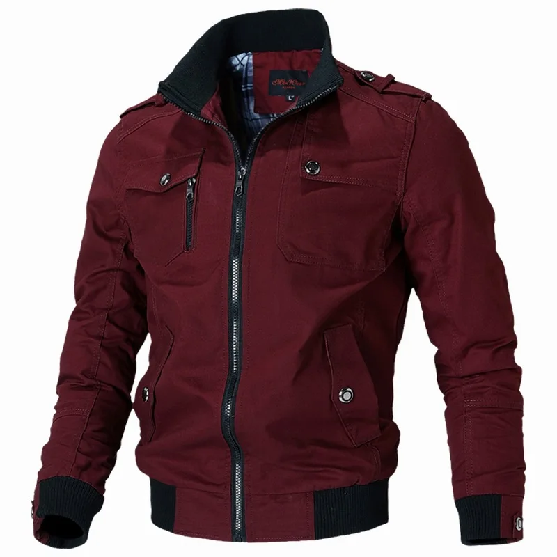 kf Sa2f4eb479b144d8cad92dd1a0bf9bdf7i.webp Bomber Jacket Men Fashion Casual Windbreaker Jacket Coat Men 2024 Spring Autumn New Hot Outwear Solid Stand Slim Jacket Mens