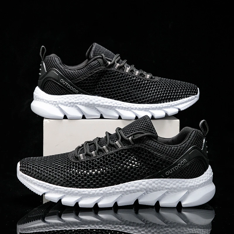 Summer Couple Style Hollow Mesh Sneakers Lightweight Breathable Outdoor Walking Shoes Pink Accent Comfortable Casual Footwear