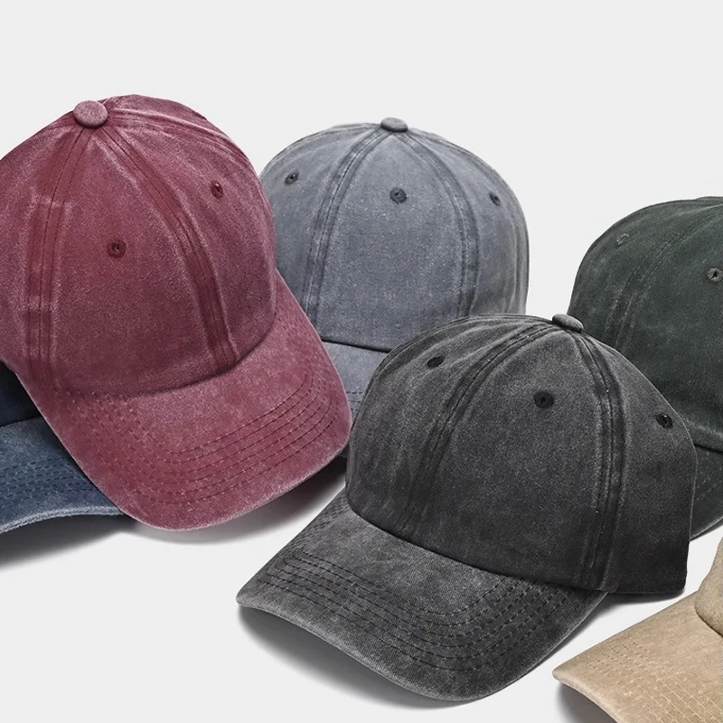 kf Sc683e448ad7a485da01144fd2ec26e27d.webp Sunscreen Water Washed MEN’S Baseball Cap with a Small Face, Retro Distressed and Versatile Trendy Duck Tongue Hat, MEN’S Big He