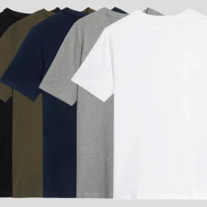 Premium Quality Organic 100% Cotton Mens Solid T-shirts Regular Cotton Men’s T-Shirt Solid Color Casual Crew Neck Unisex Summer