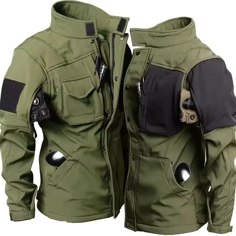 kf Sde2b040d671140c0b5daa37bb947bd3av.webp Tactical Shark Men’s Soft Shell Jacket Fleece Lined Waterproof Warm Outdoor Combat Coat with Multiple Pockets Windbreaker