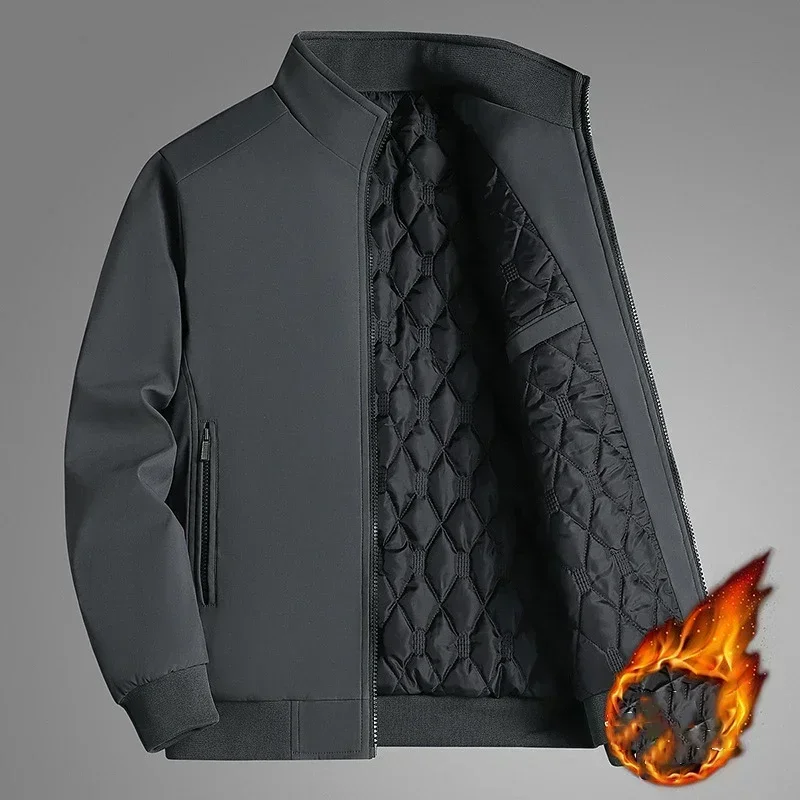 kf Sdfa3259cfd8c4248b09f2af062afe50ap.webp BROWON Plus Size 8xl Jacket for Men 2025 Thick Stand Collar Solid Winter Jacket Men Waterproof Warm Business Casual Men Coats