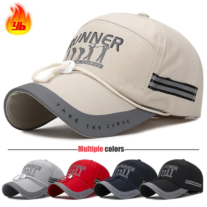 kf Sf5e29a82b1734a8a8206ac504f7b1790L.webp Summer With Windproof Rope Extended Brim Adjustable Baseball Cap Fishing Hat Trucker Caps Dad Hats